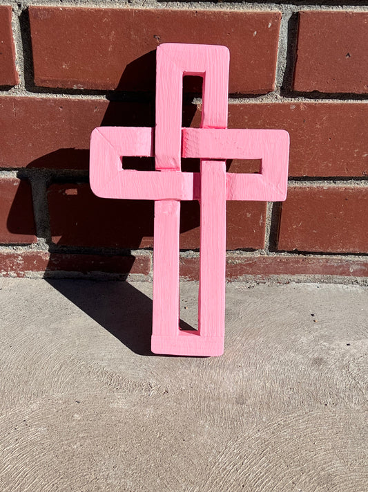 Woven pink cross