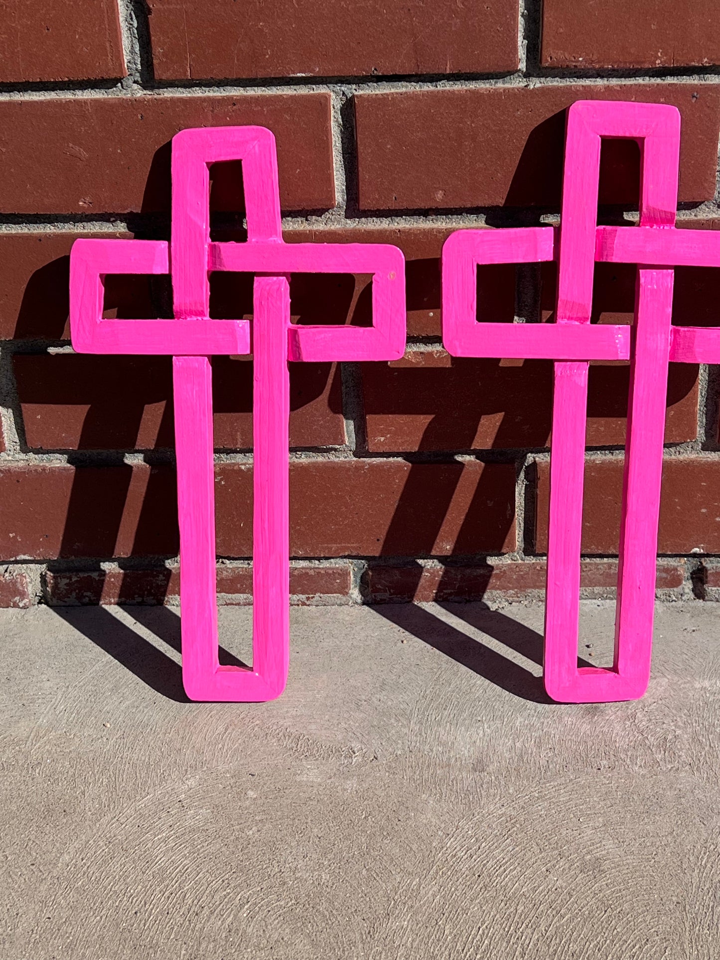 Pink wooden cross