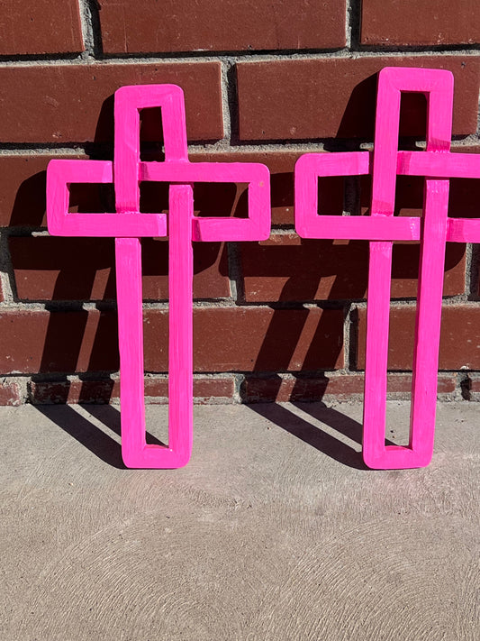 Pink wooden cross